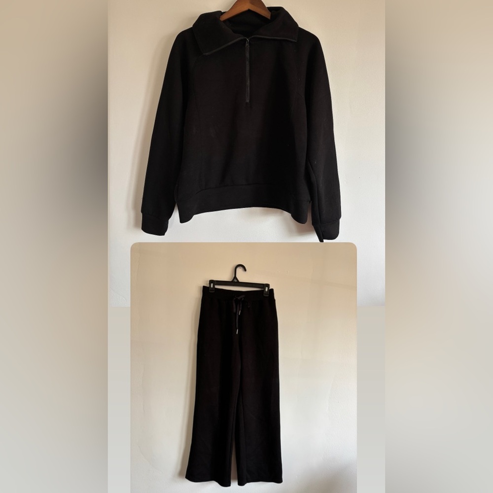 Black Half-Zip Pullover & pants set